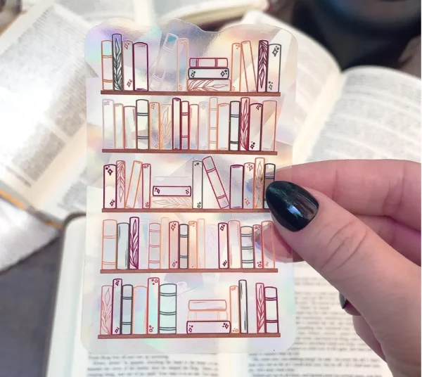 Cozy Bookshelf Sun Catcher Window Sticker