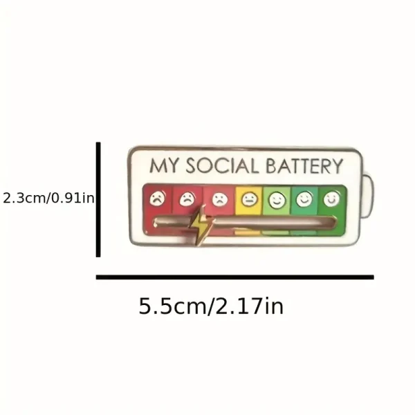 Interactive Social Battery Enamel Pin - Image 2